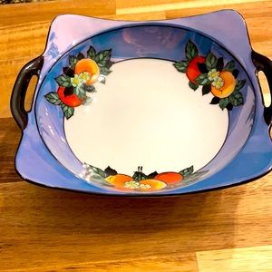 antique handpainted Noritake bowl w/handles,Japan